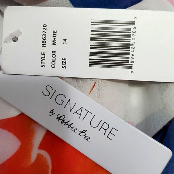 Signature Robbie Bee Off White Colorful Floral High Neck Shift Flowy Mini Dress - Picture 13 of 13